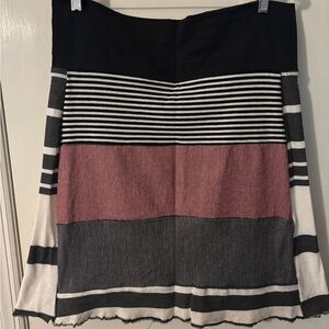 Striped Black and Red Tshirt Skirt